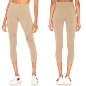 ALO Yoga | High Waisted Coast Yoga Capris Leggings in Gravel Tan